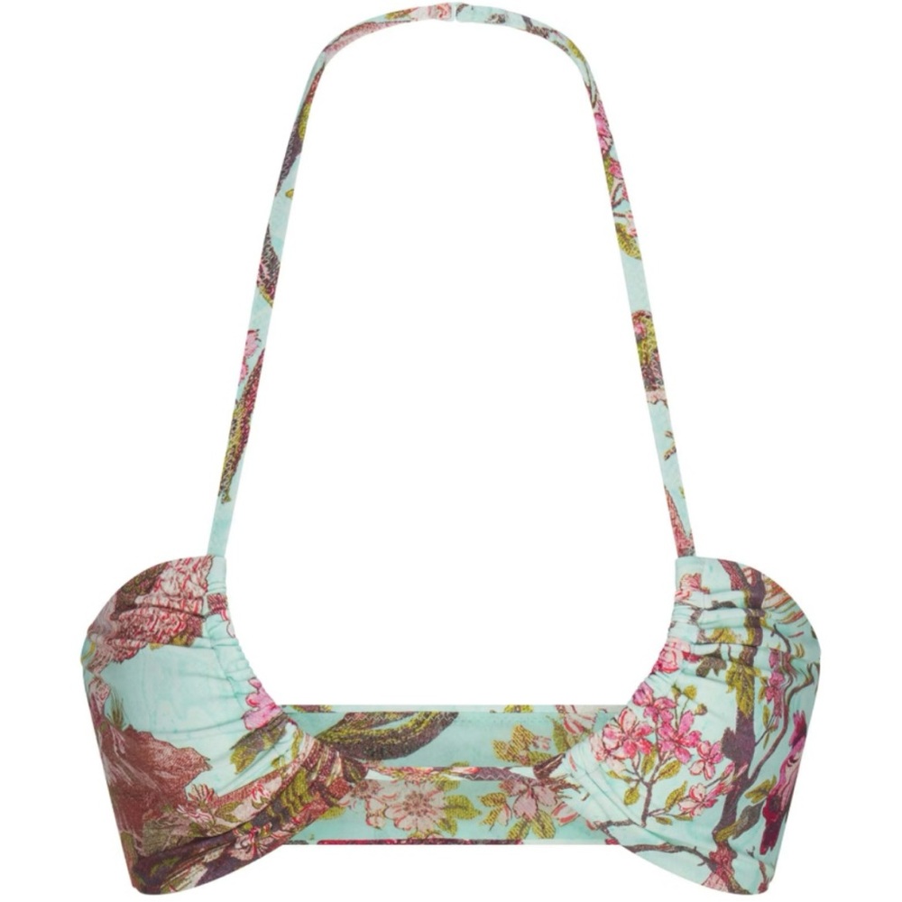 SKIMS X Roberto Cavalli Floral Bikini Top - Aqua and Pink